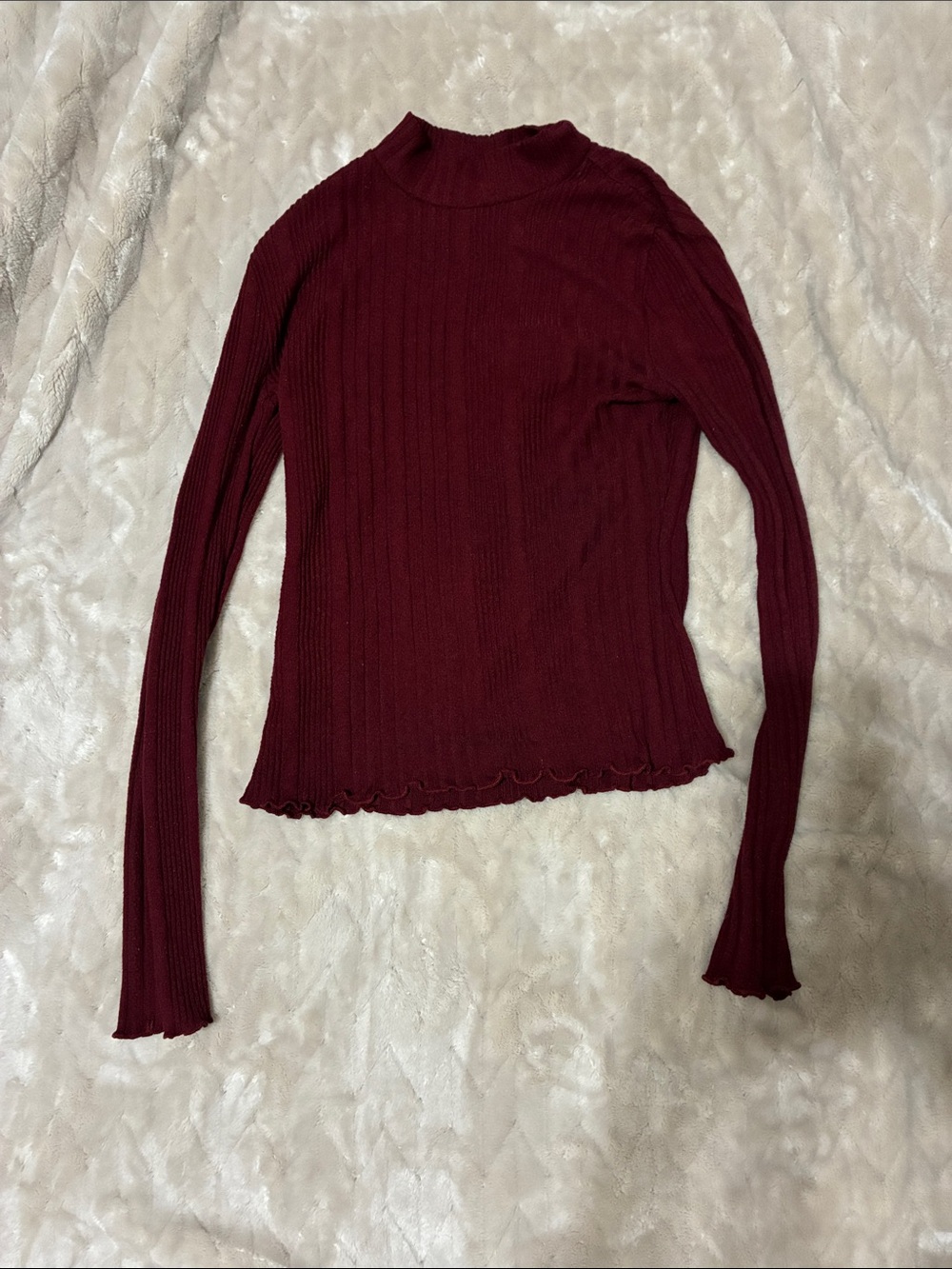 Rue 21 Mock Neck Ribbed Long Sleeve Top